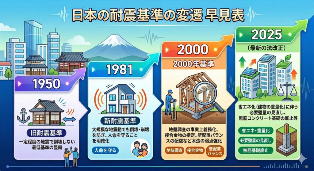 耐震基準の歴史的変遷